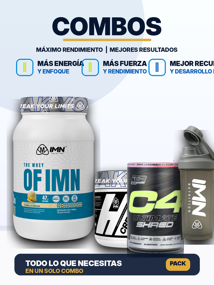 Pack IMN Whey, Creatina y C4 Ultimate Shred - Combos
