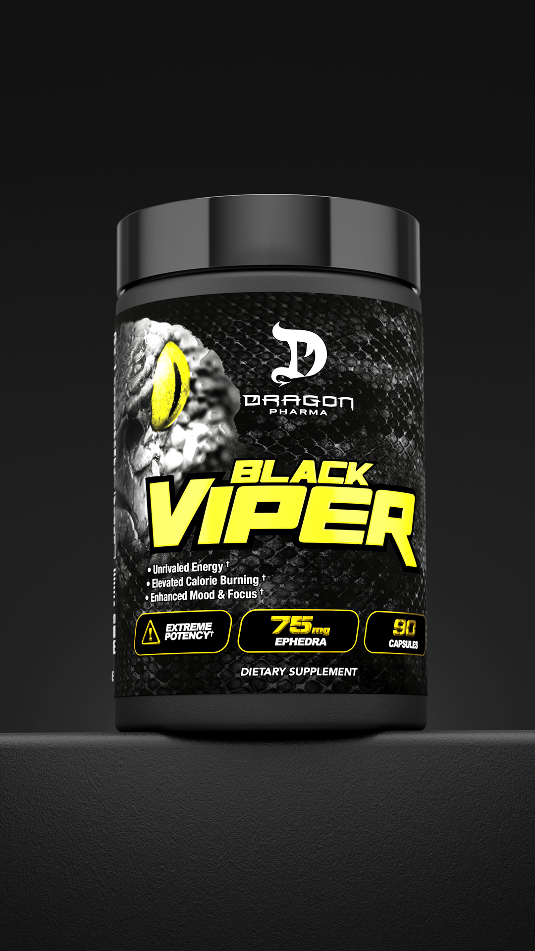 Black Viper Dragon Pharma 90 cápsulas presentación