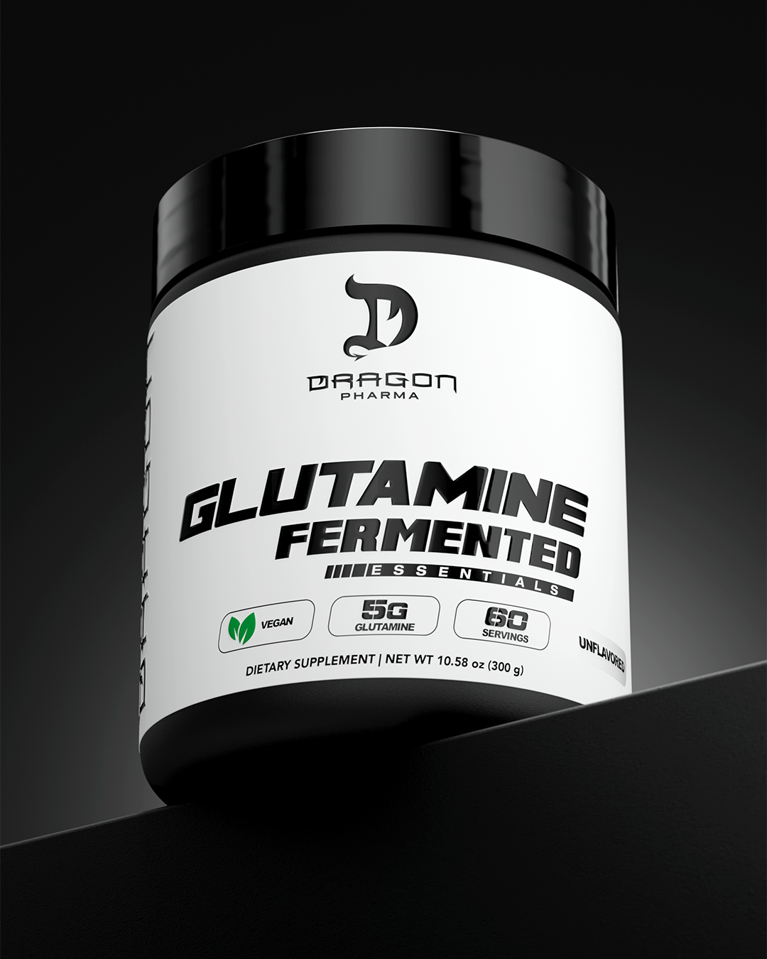 Dragon Pharma Glutamine Fermented Essentials 300 g en presentación lifestyle
