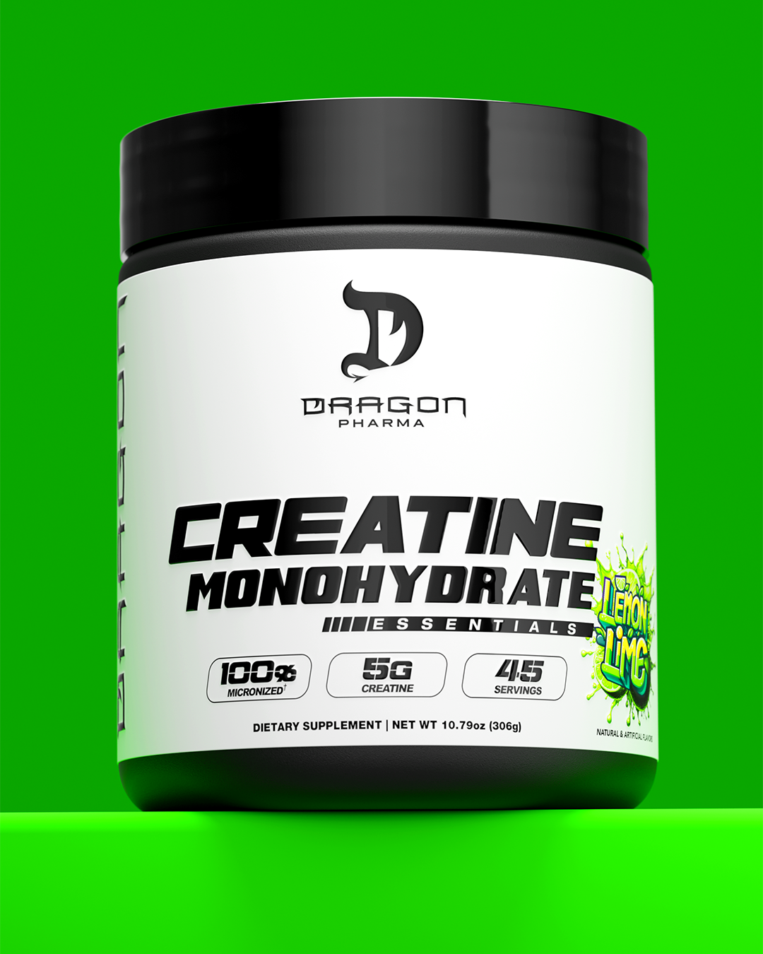 Dragon Pharma Creatina Monohidratada Essentials Lemon Lime 306 g, imagen principal del producto