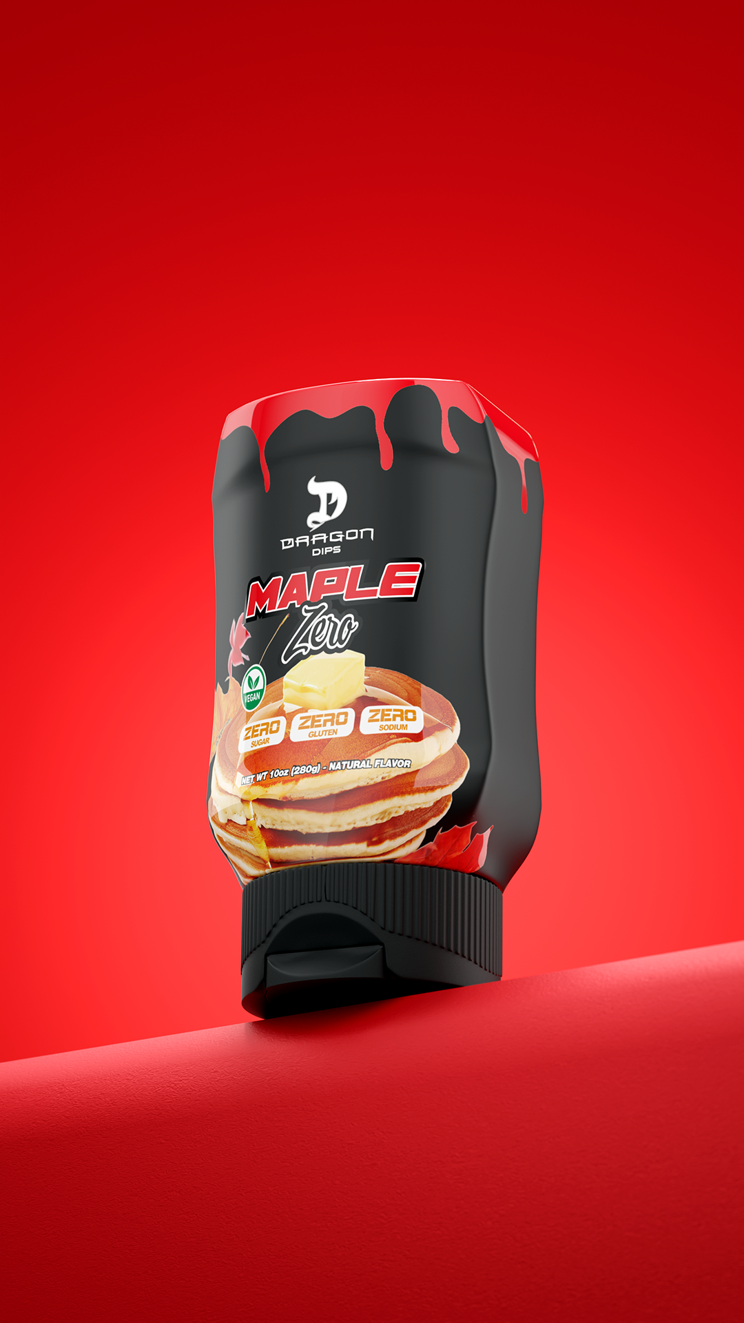 Dragon Dips Maple Zero 280 g presentación