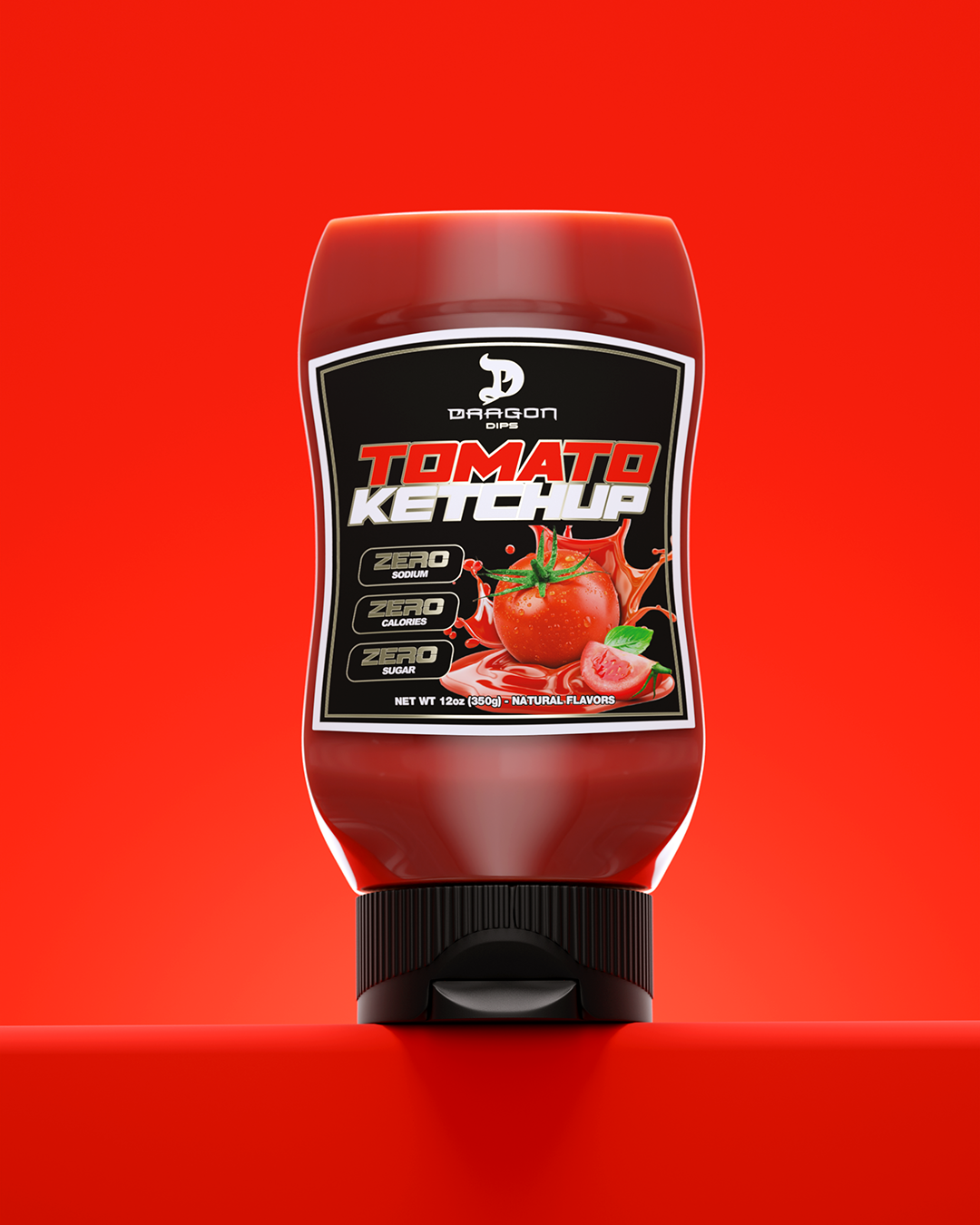 Botella de salsa de tomate Dragon Dips Tomato Ketchup