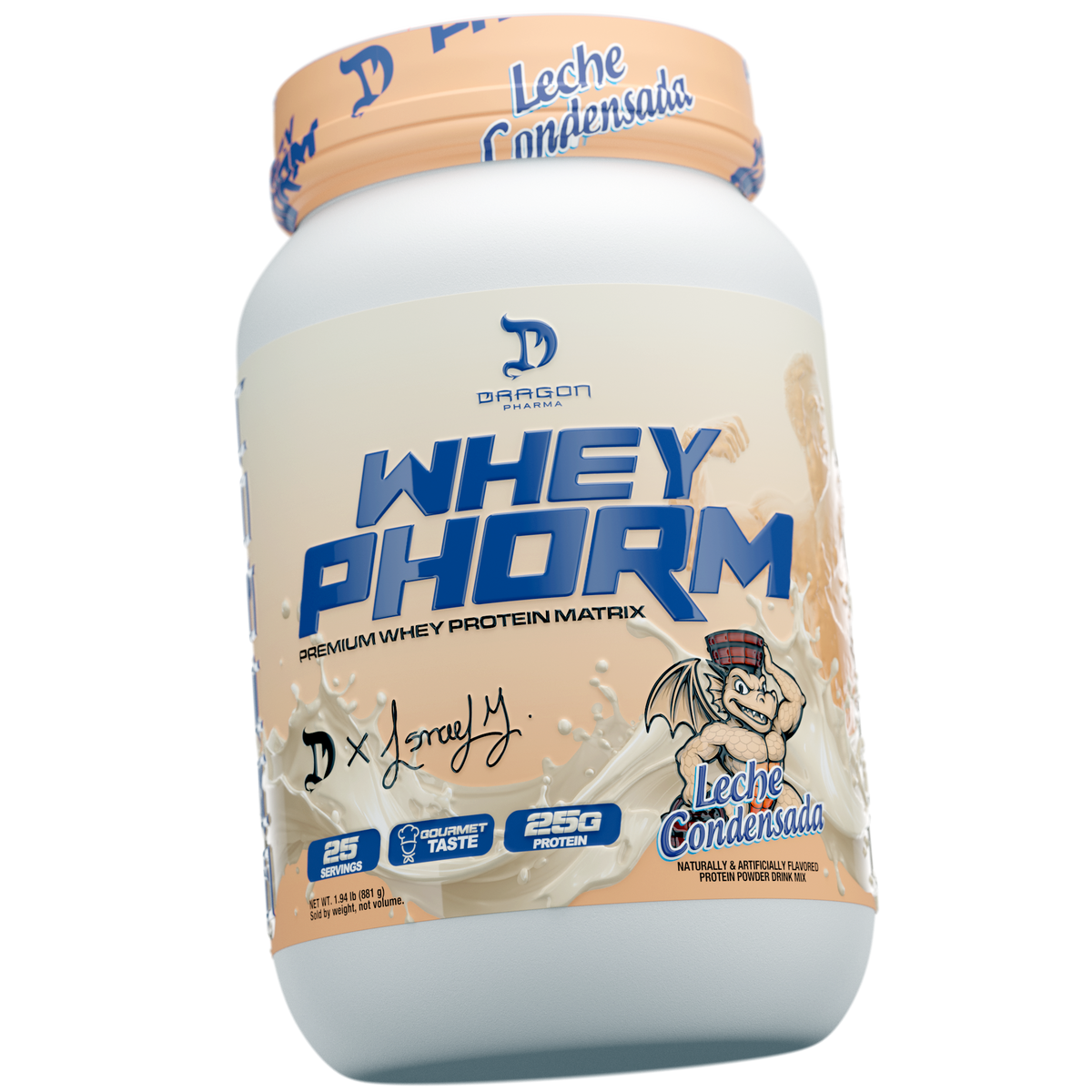 Tarro de proteína Whey Phorm Dragon Pharma sabor Leche Condensada