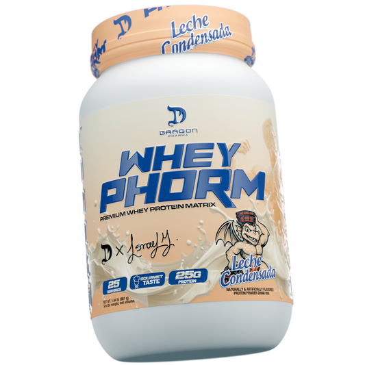 Tarro de proteína Whey Phorm Dragon Pharma sabor Leche Condensada
