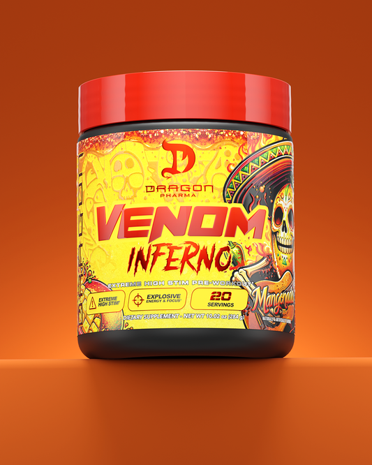 Dragon Pharma Venom Inferno Mangonada, pre-entreno de 20 servicios y 284 gramos