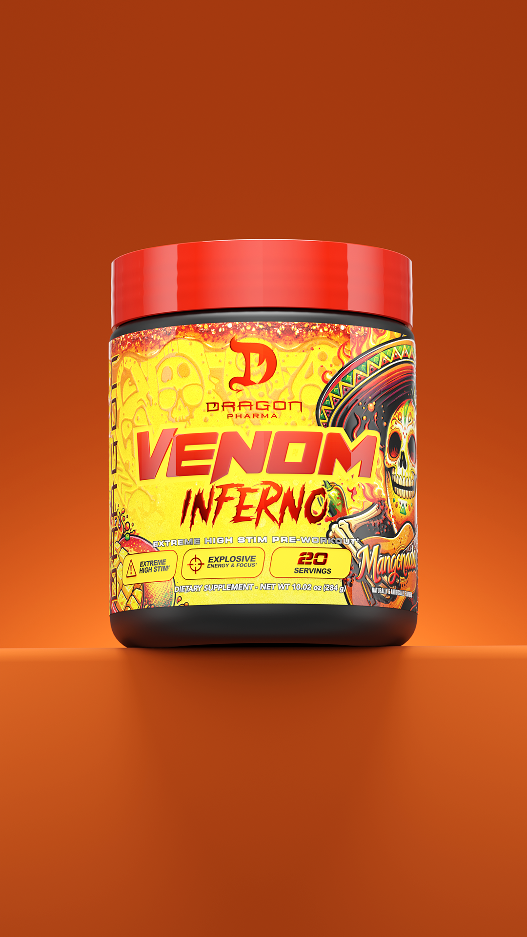 Dragon Pharma Venom Inferno Mangonada en presentación vertical