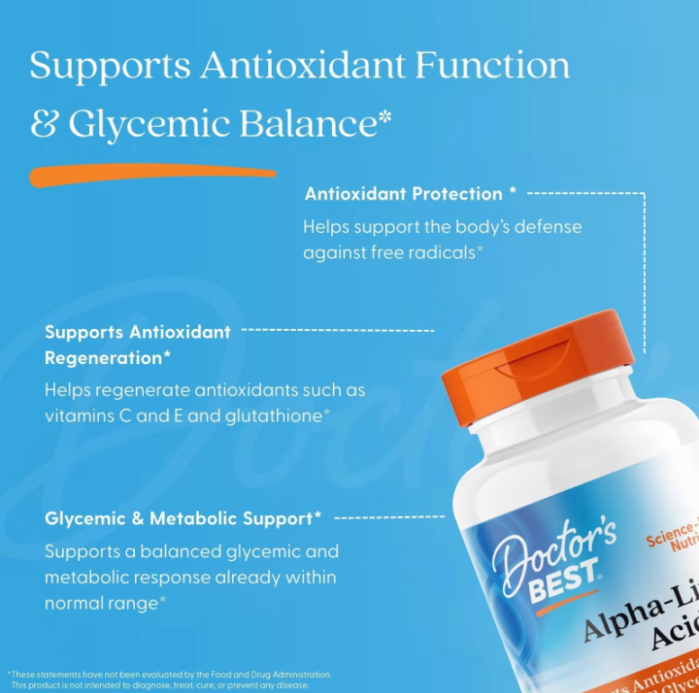 Doctor's Best Ácido Alfa Lipoico 600mg | 60 Cápsulas Vegetales