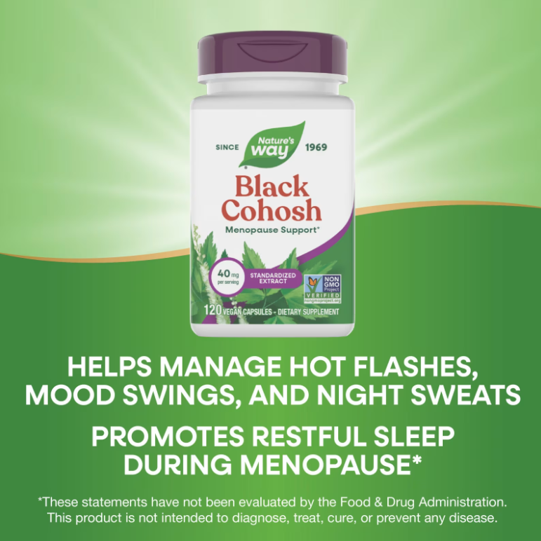 Nature's Way Black Cohosh 40mg | 120 Cápsulas Veganas | Menopausia