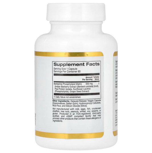 California Gold Nutrition – Berberina Avanzada Fitosoma 550 mg | 60 Cápsulas Vegetales