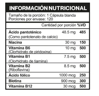 Vitaminas del Complejo B (120 Cápsulas) | INVIMA | IMN Nutrition