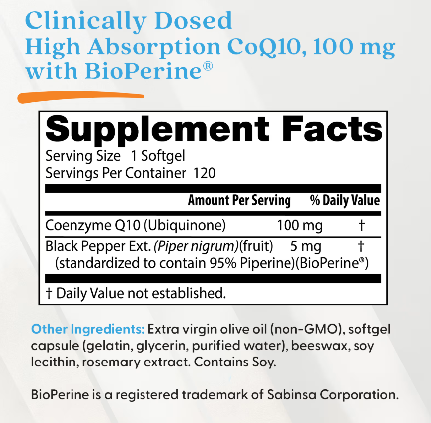 Doctor's Best CoQ10 - Supplement Facts