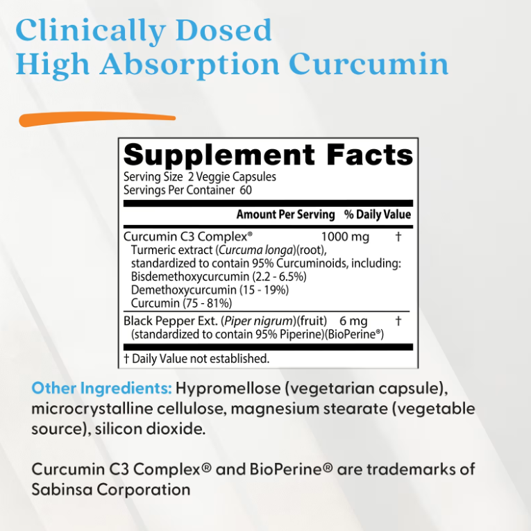 Doctor's Best Curcumina de Alta Absorción 1000mg | 120 Cápsulas Vegetales