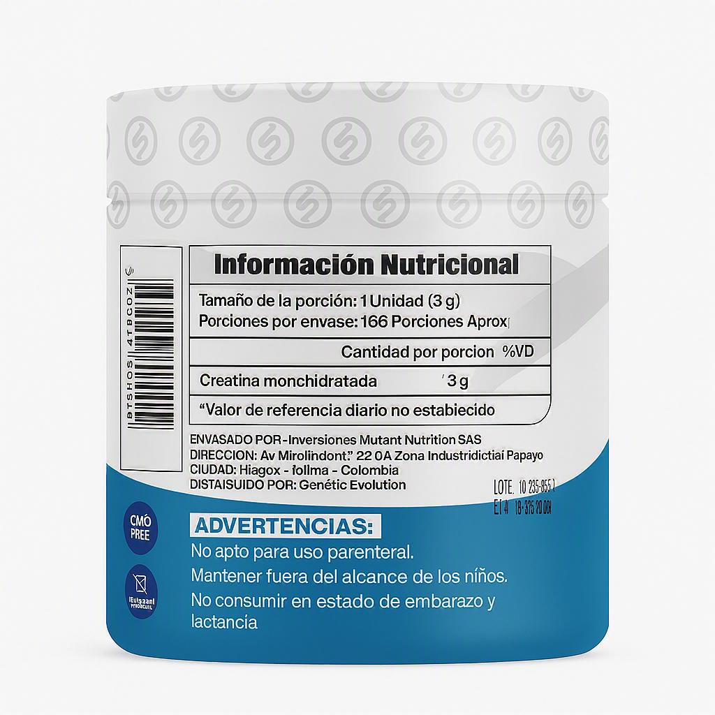 Creatina Monohidratada |GENETIC 500 Grs | INVIMA | 166 servicios