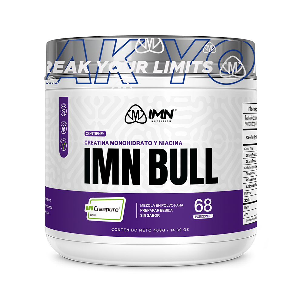 IMN BULL Creatina Monohidrato + Niacina Creapure® 408g | 68 Porciones | IMN Nutrition