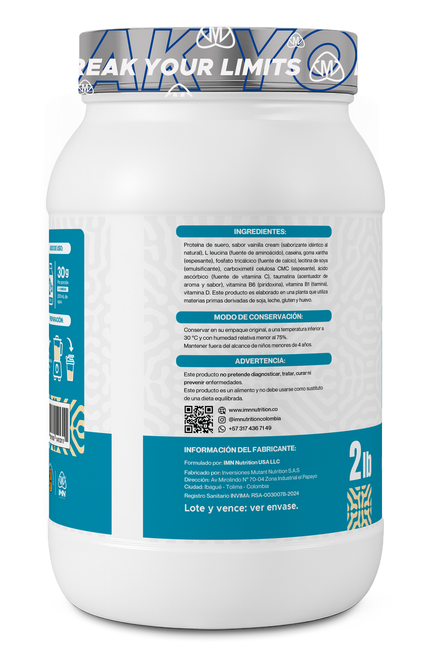 IMN Isolate 2lbs (908g) | 30 Porciones | IMN Nutrition