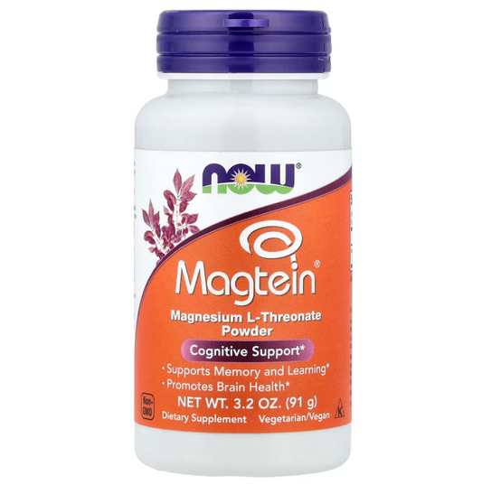 NOW Foods Magtein® Magnesio L-Treonato en Polvo | 91g | ~46 Porciones
