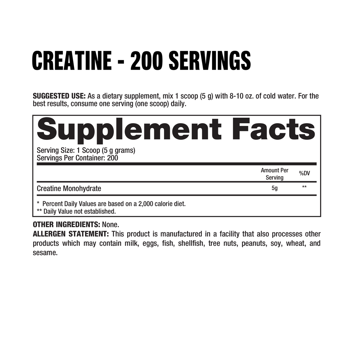 Creatina Dragon Pharma 1 kg | 200 servicios