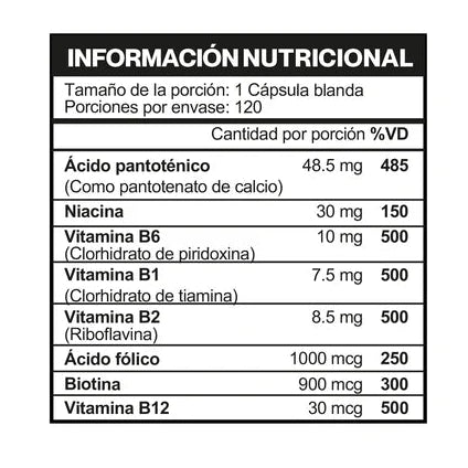 Complejo B Vitaminas 120 Cápsulas | IMN Nutrition - vista 4