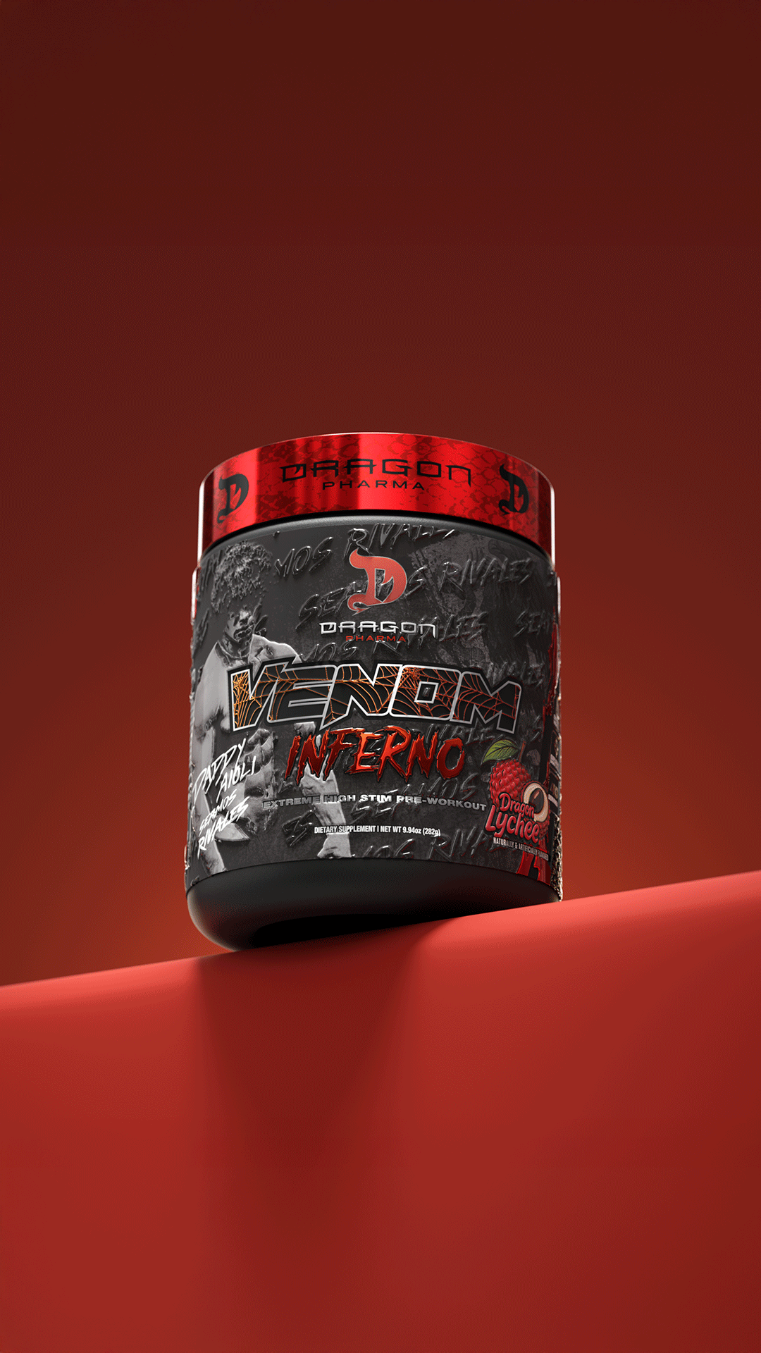Dragon Pharma Venom Inferno sabor Lychee, pre-entreno de alta estimulación