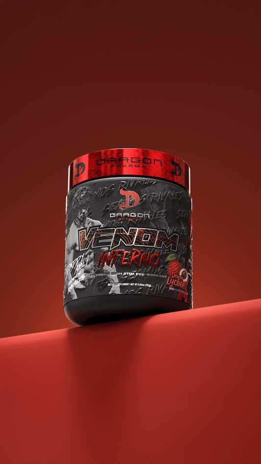 Dragon Pharma Venom Inferno sabor Lychee, pre-entreno de alta estimulación