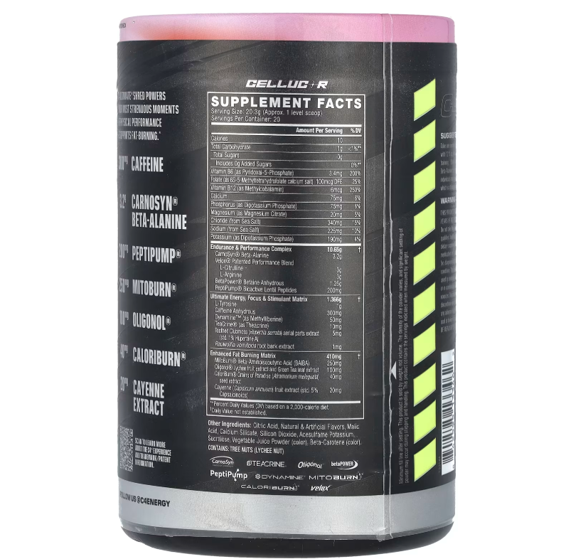 Cellucor C4 Ultimate Shred - Información Nutricional