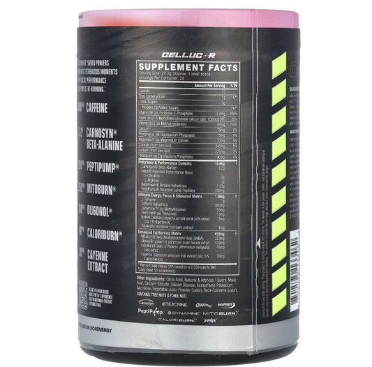 Cellucor C4 Ultimate Shred - Información Nutricional