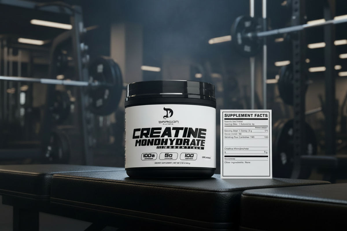 Creatina Dragon Pharma con tabla nutricional