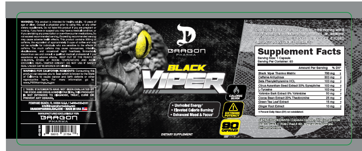 Black Viper Dragon Pharma etiqueta con código de barras