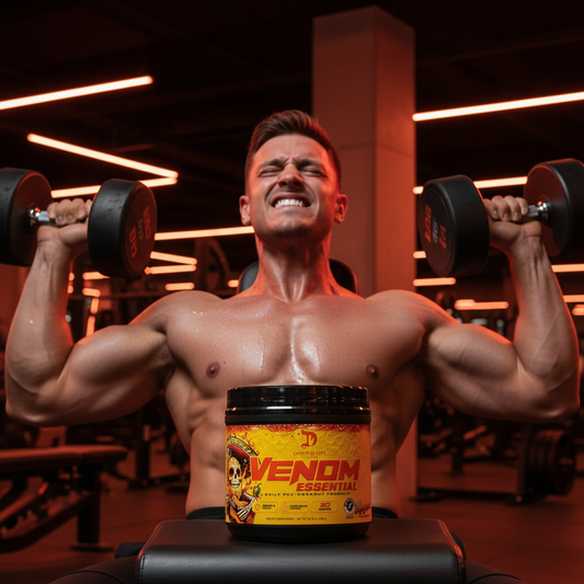 Imagen de Venom Essential Mangonada con atleta entrenando al máximo