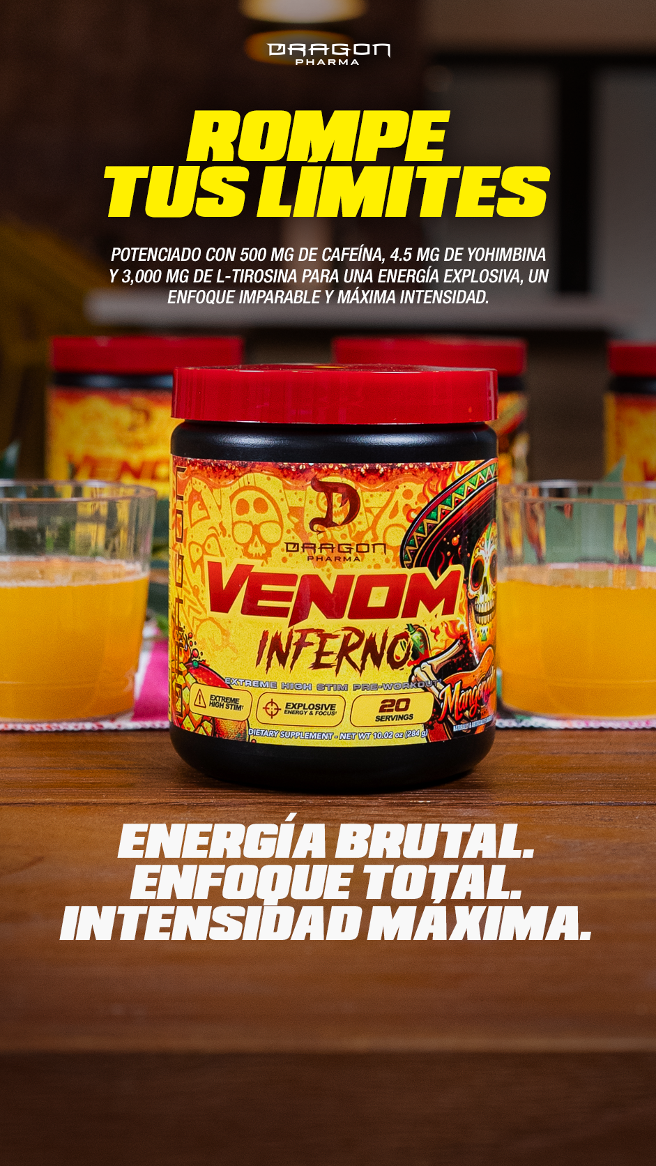 Dragon Pharma Venom Inferno Mangonada, presentación de 20 servicios