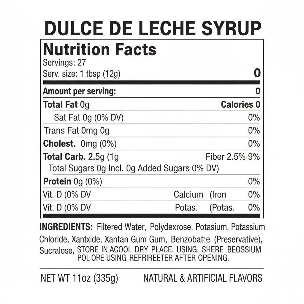 Tabla nutricional Dragon Dips Dulce de Leche