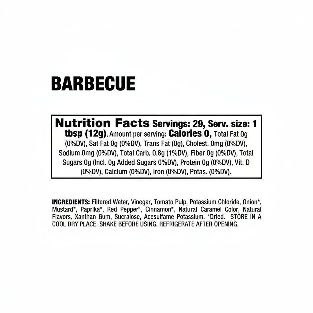 Tabla nutricional oficial de Dragon Dips Barbecue